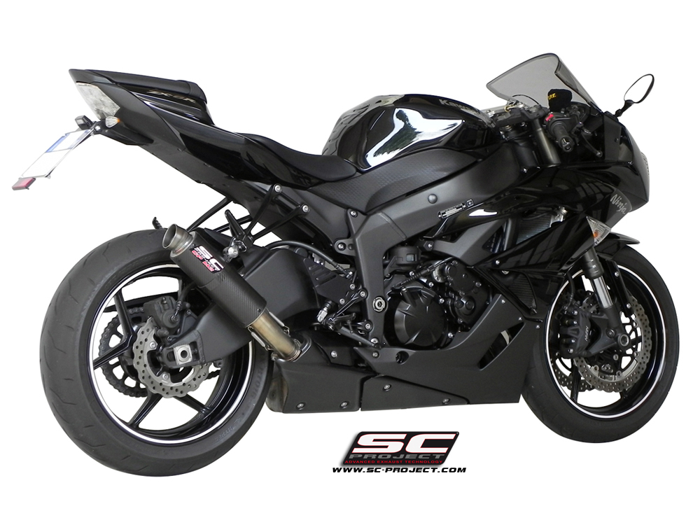 KAWASAKI ZX-6R (2009 - 2012)Silenciador GP-M2, fibra de carbon