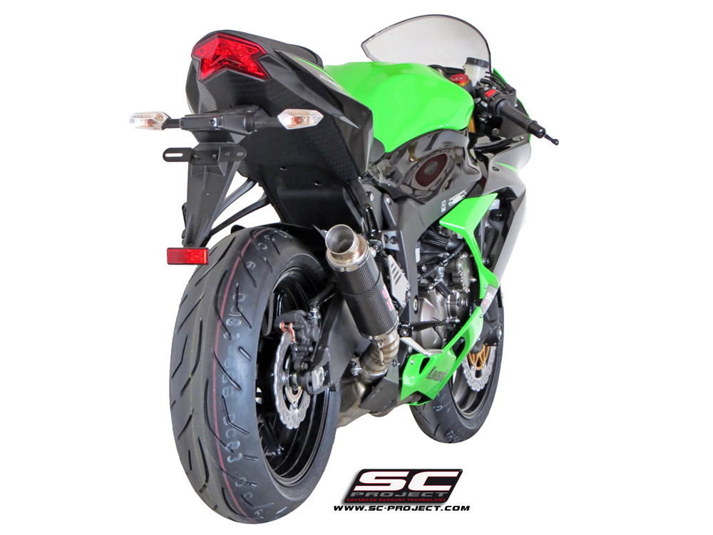 KAWASAKI NINJA ZX-6R 636 (2013 - 2017)Silenciador GP-M2, fibra de