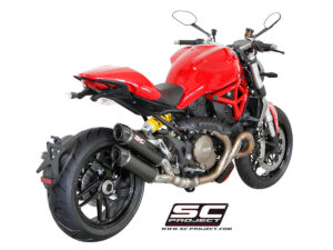 DUCATI&nbsp;MONSTER 1200 (2014 – 2016) – S<br>Twin GP-TECH silenciador doble superposición, fibra de carbon