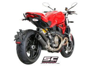 DUCATI&nbsp;MONSTER 1200 (2014 – 2016) – S<br>Twin GP-TECH silenciador doble superposición, fibra de carbon