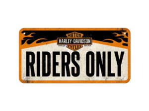 Letrero de chapa Harley Davidson Riders Only 20 x 10 cm – Nostalgic