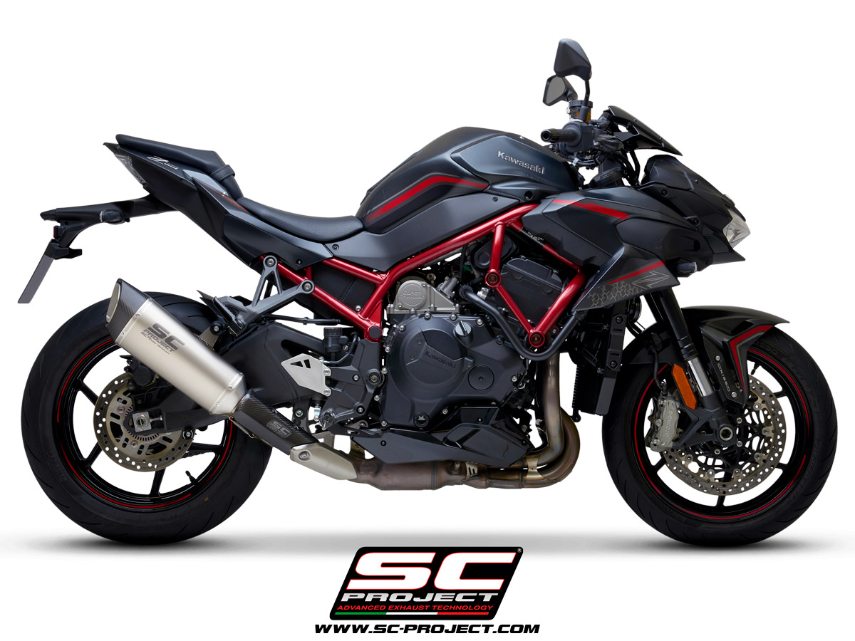 KAWASAKI Z H2 (2020)Silenciador SC1-R, con tapa de fibra de