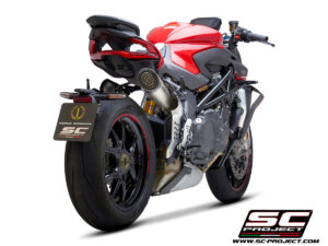 MV AGUSTA BRUTALE 1000 RR – Serie Oro (2019-2021)<br>Silenciador S1, Titanio, con tapa de fibra de carbono