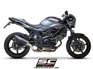 SUZUKI SV650 (2016 – 2020)<br>Silenciador SC1-M, con tapa de fibra de carbono
