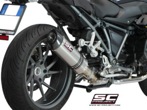BMW&nbsp;R 1200 R (2015 – 2016) – RS<br>Silenciador Oval, titanio, con tapa de fibra de carbono